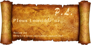 Pleva Leonidász névjegykártya