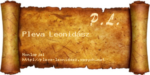 Pleva Leonidász névjegykártya